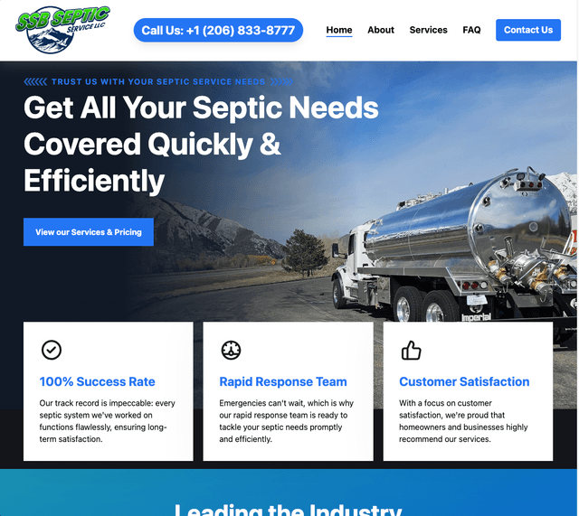 Website for Septic Pumping Business